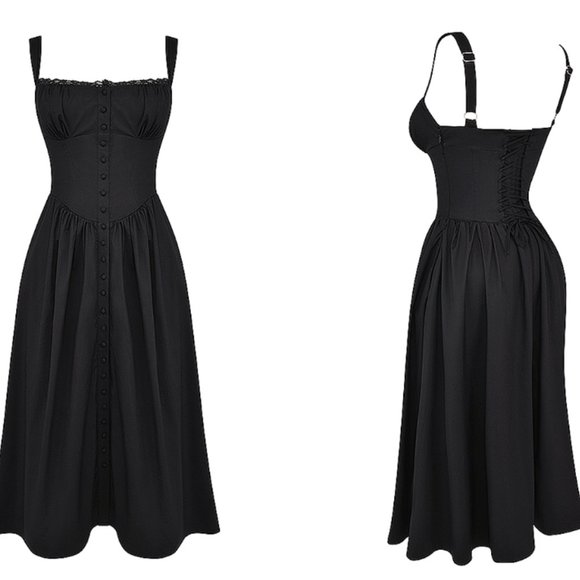 HOUSE OF CB 'Tatiana' Black Midi Sundress NWOT - Picture 7 of 11